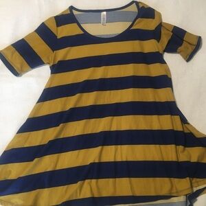 Striped Blue and Gold Womens Shirt